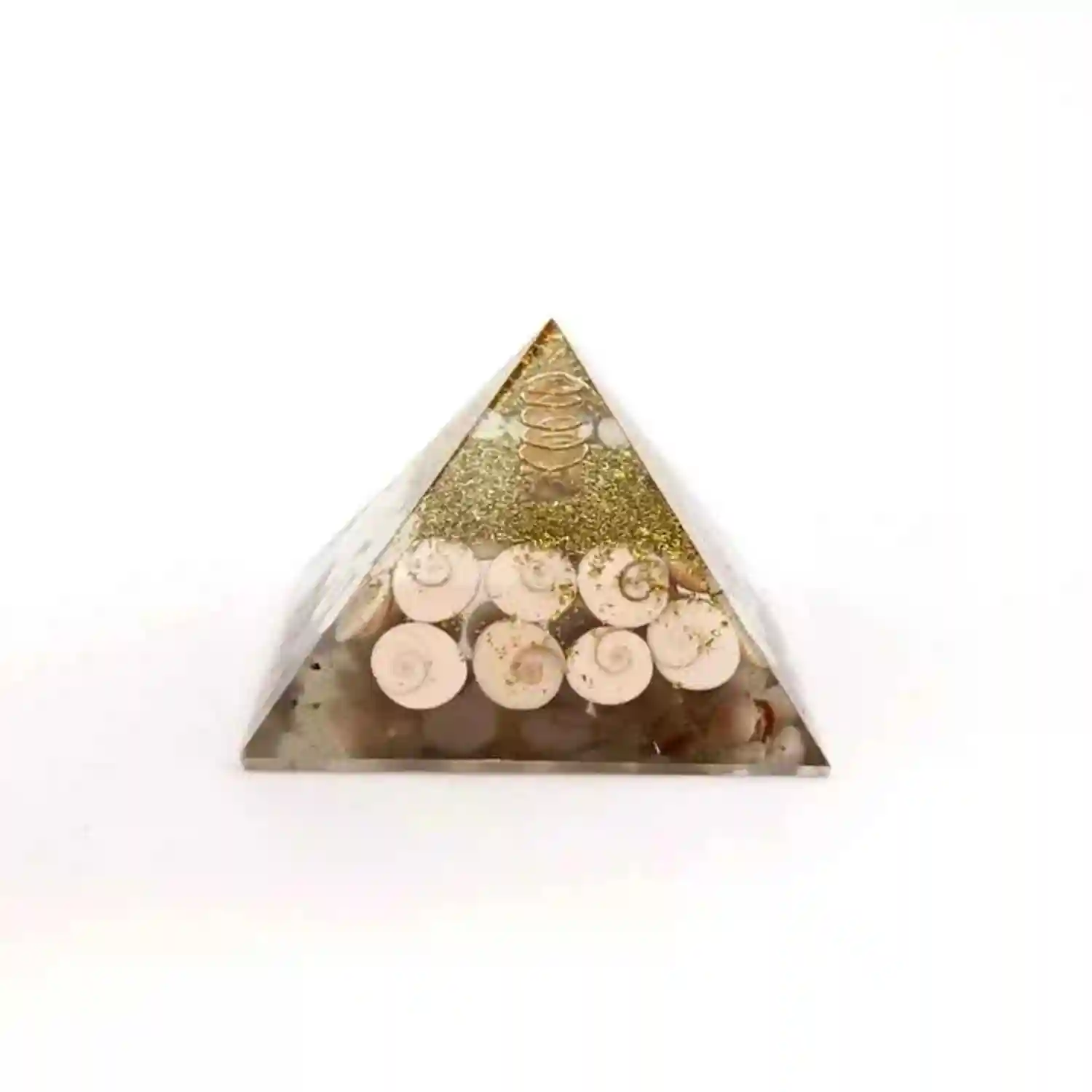 Gomti Chakra Orgone Pyramid with Coil Quartz