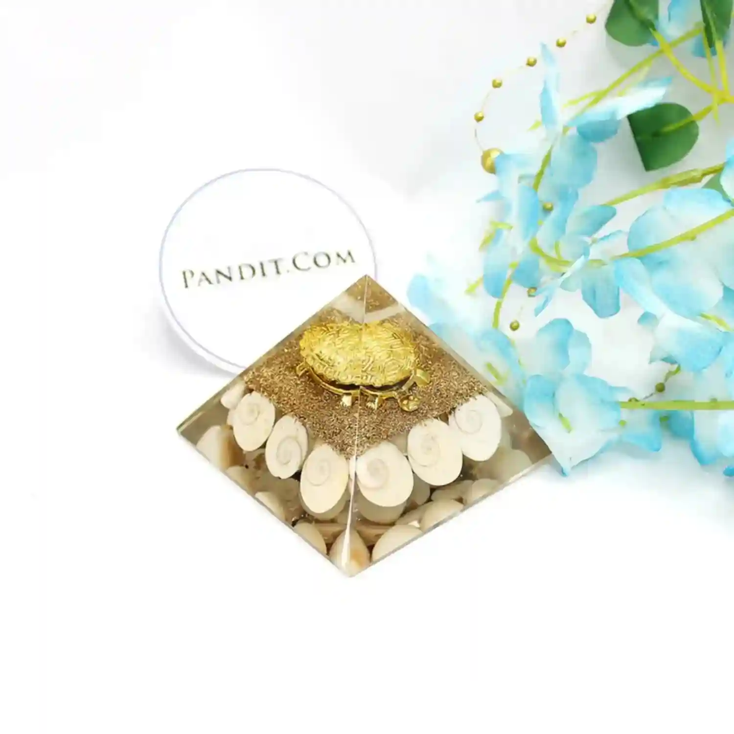 Gomti Chakra Orgone Pyramid with Tortoise