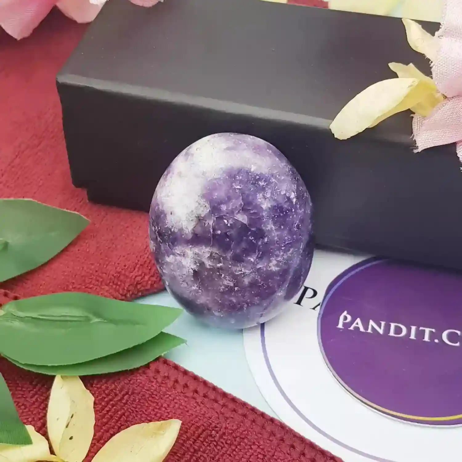 Lepidolite Healing Crystal Palm Stone