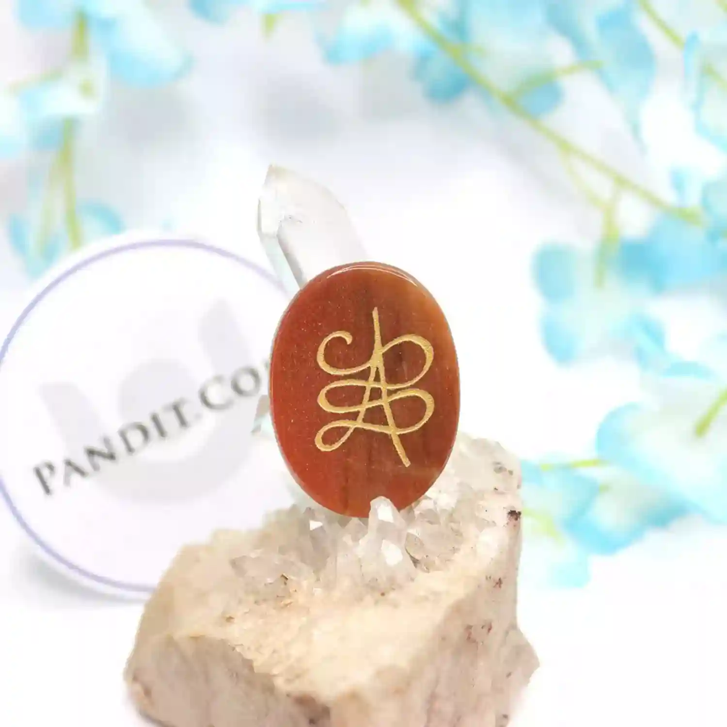 Red Jasper Zibu Symbol Coin