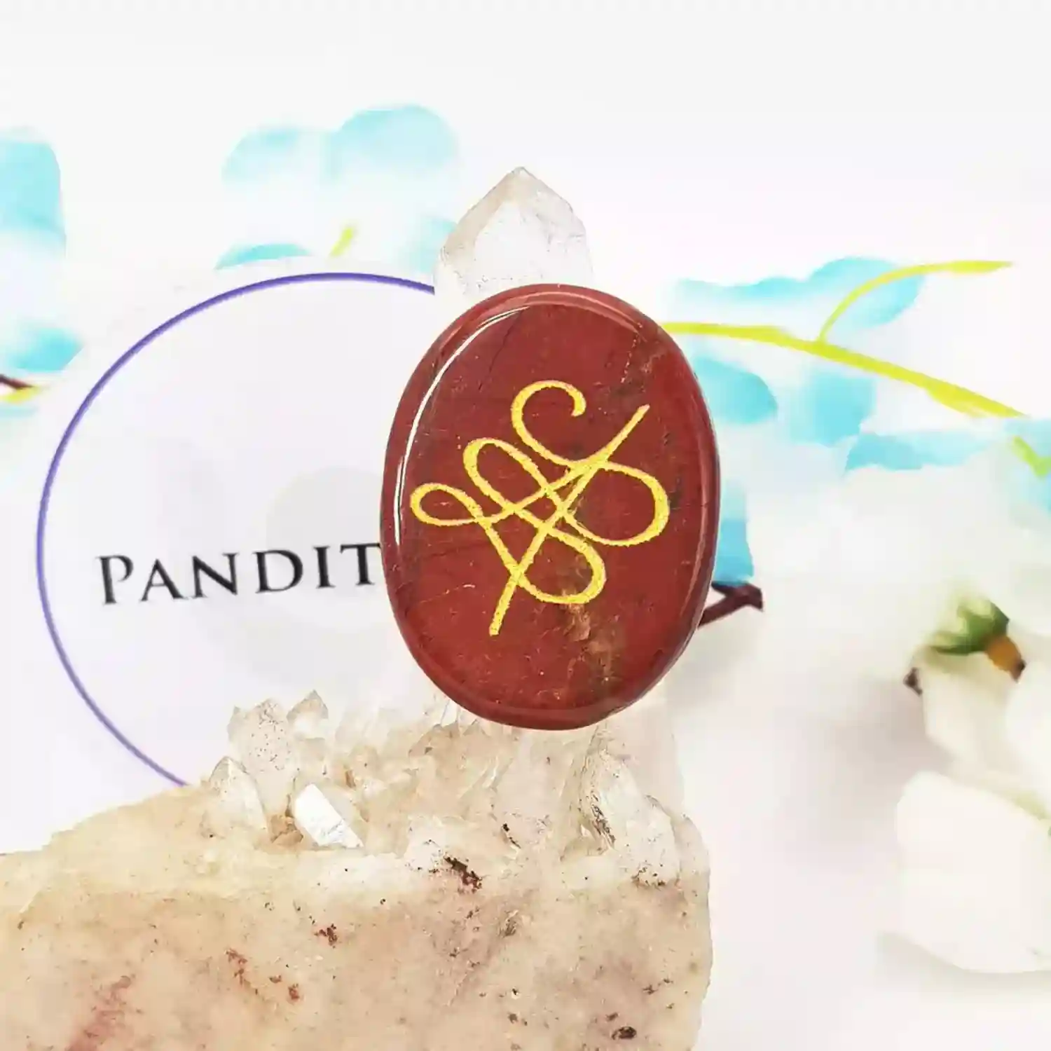 Red Jasper Zibu Symbol Coin