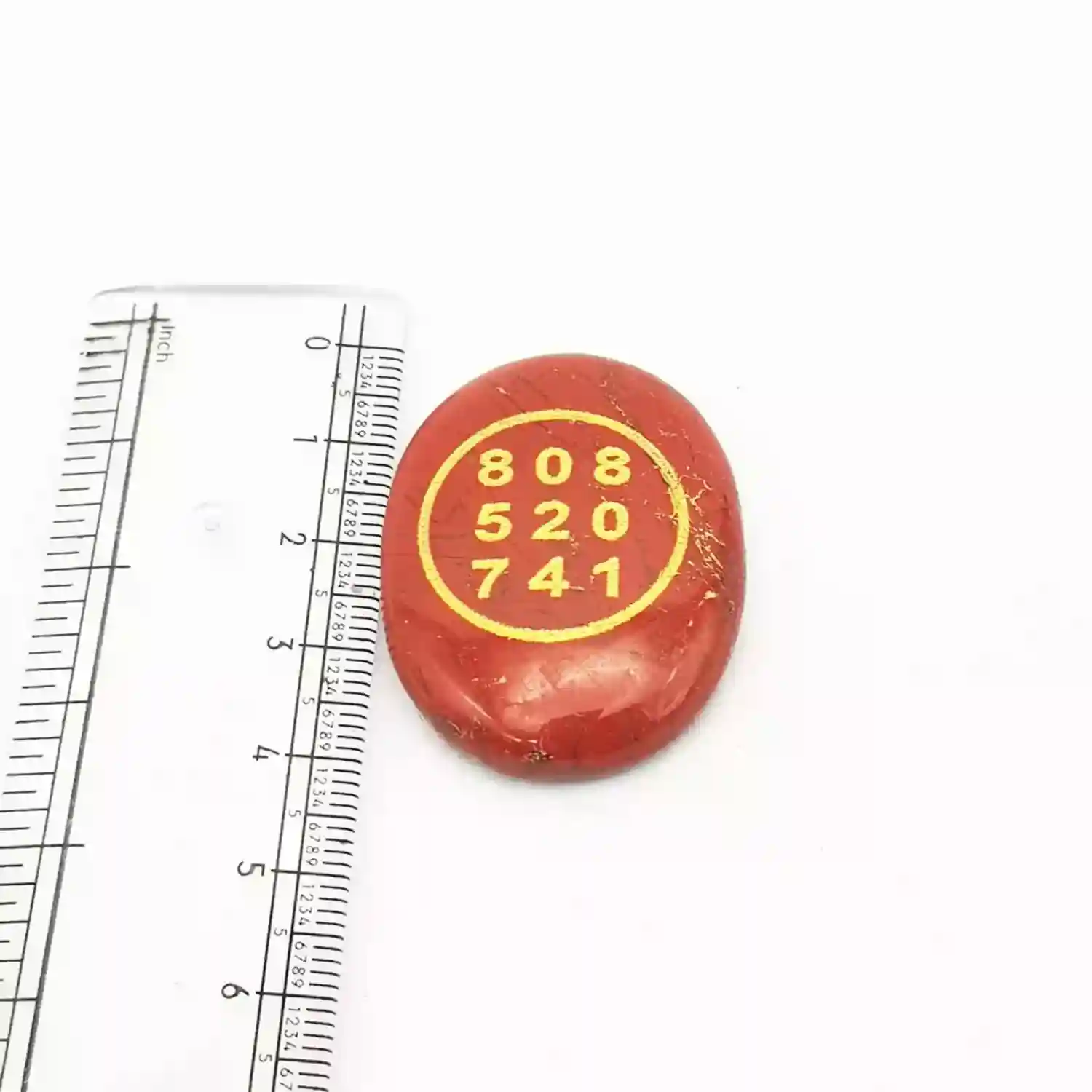 Red Jasper Zibu Symbol Coin