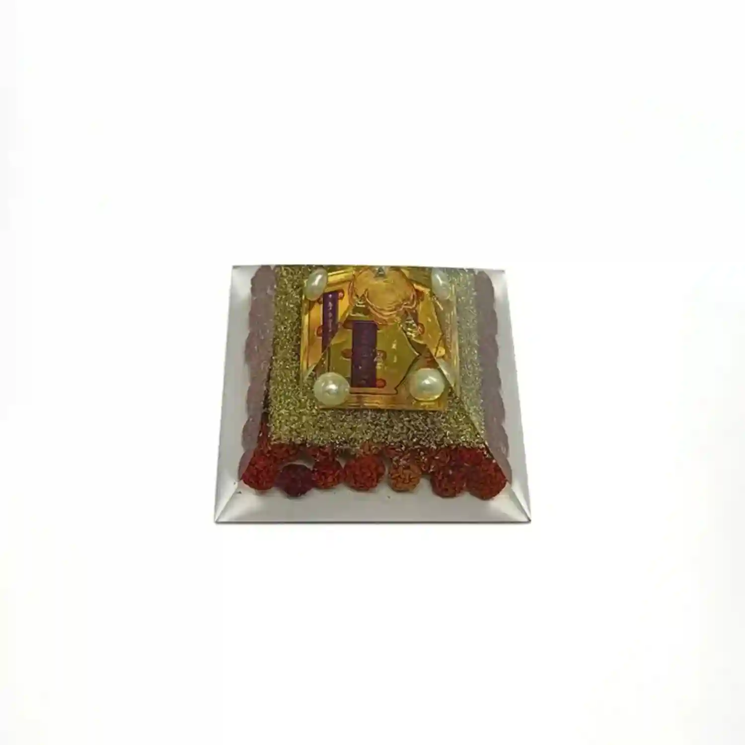 Shri Vashikaran Pyramid Yantra with 5 Mukhi Rudraksha Beads