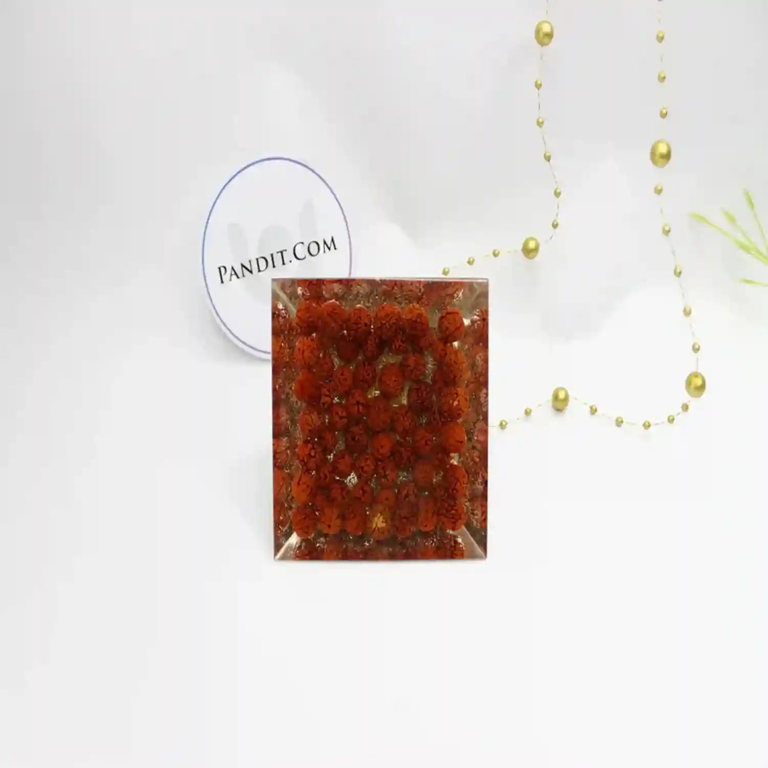 Sukh Samriddhi Pyramid Yantra with 5 Mukhi Rudraksha Beads