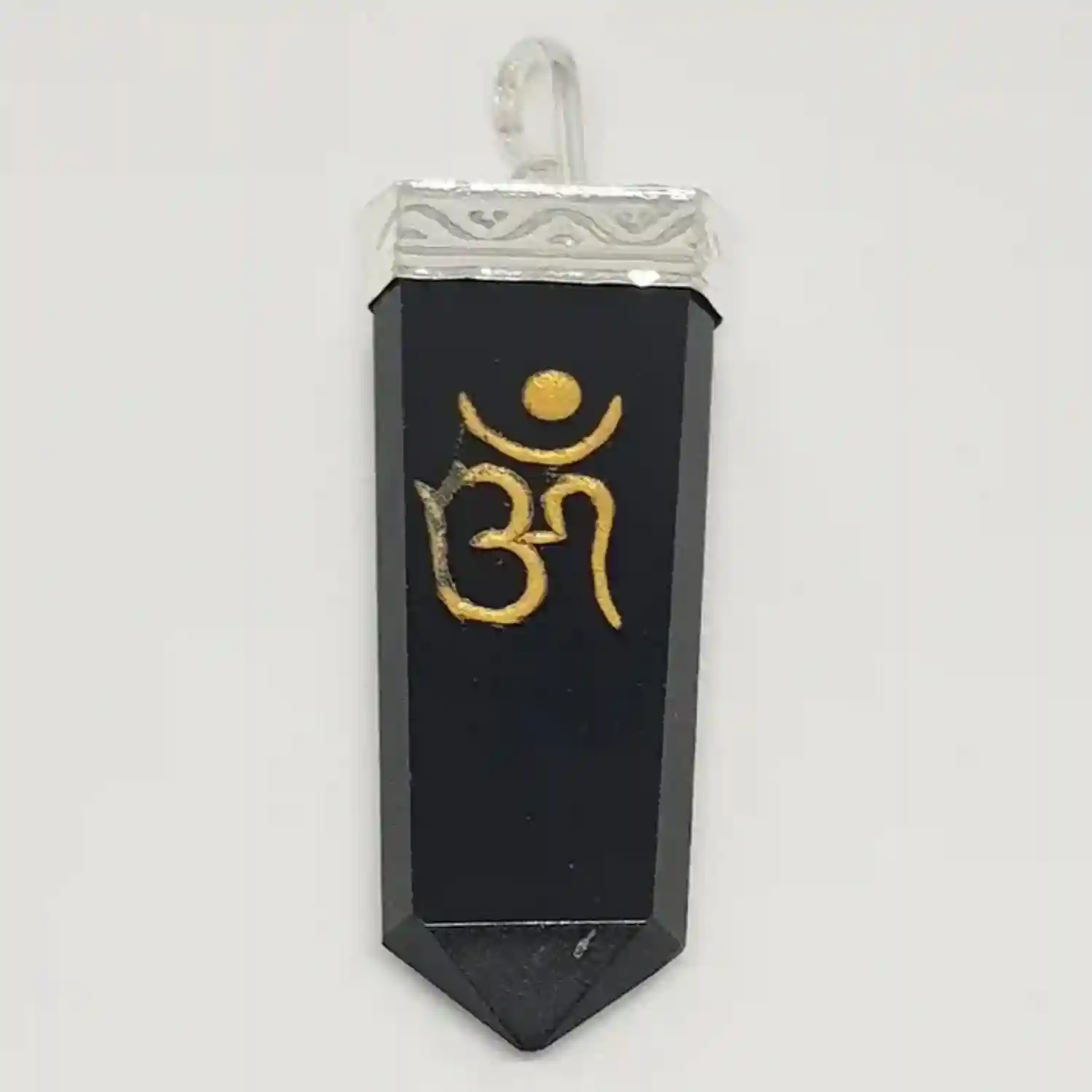 Black Banded Agate Om Pencil Pendant