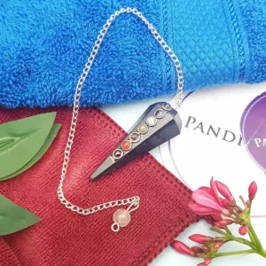 Black Tourmaline 7 Chakra Dowsing Pendulum - To Detect Ghosts