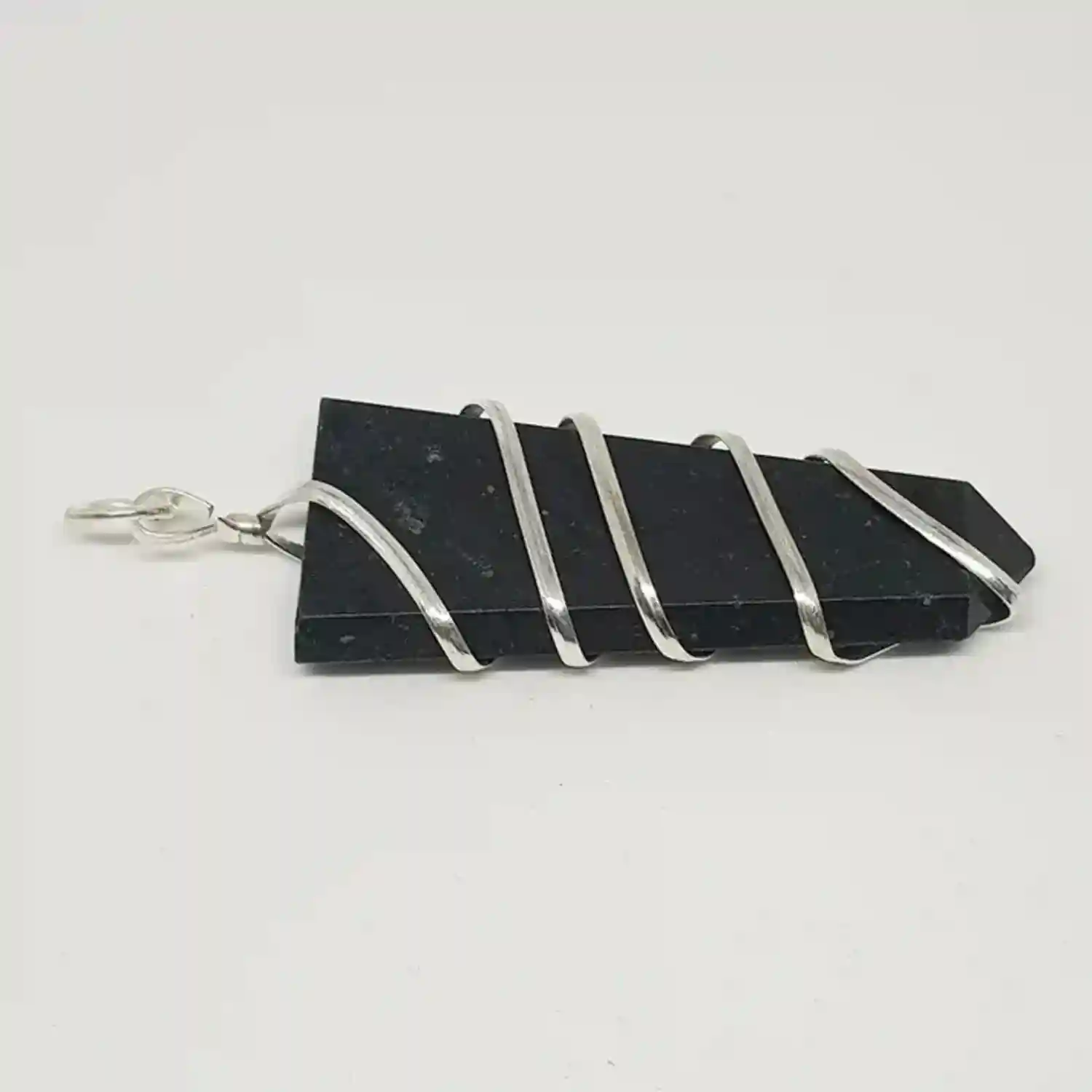 Black Tourmaline Spiral Pencil Pendant