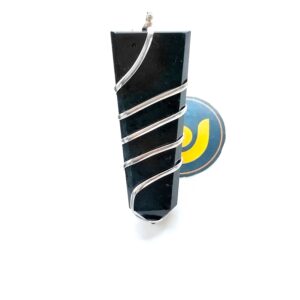 Black Tourmaline Spiral Pencil Pendant