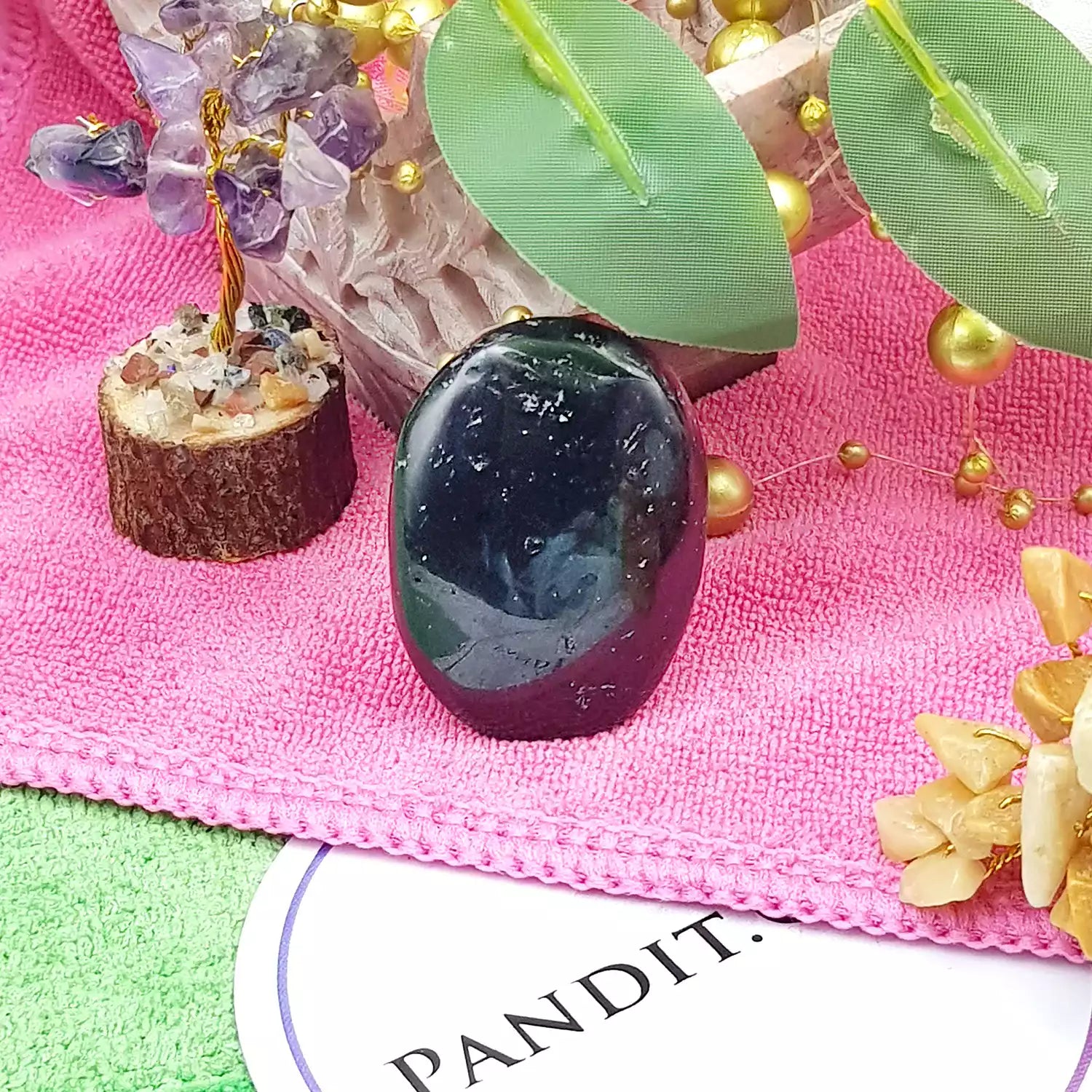Black Tourmaline Worry Stone - To Send Back Evil Energies