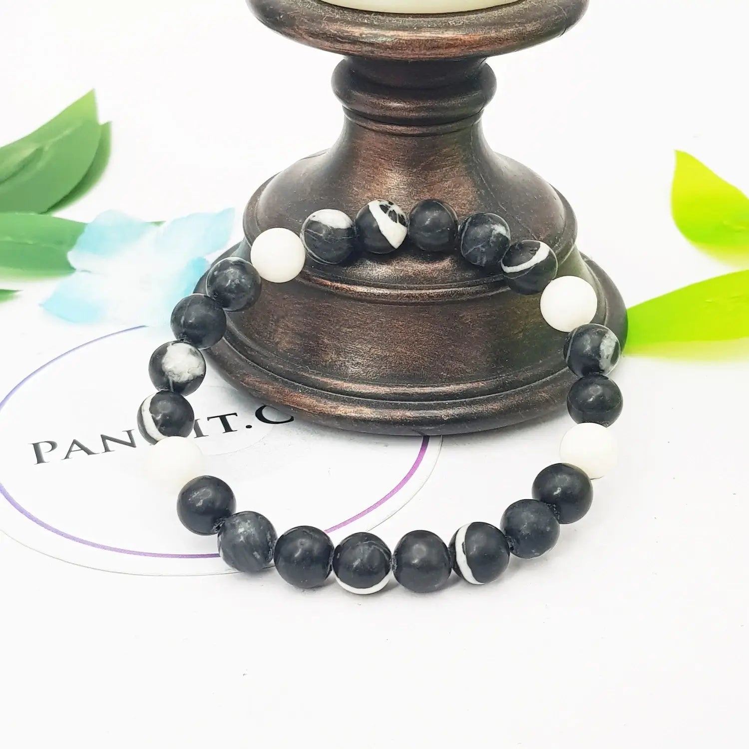 Black White Jasper Bracelet - To Help Leave Bad Habits