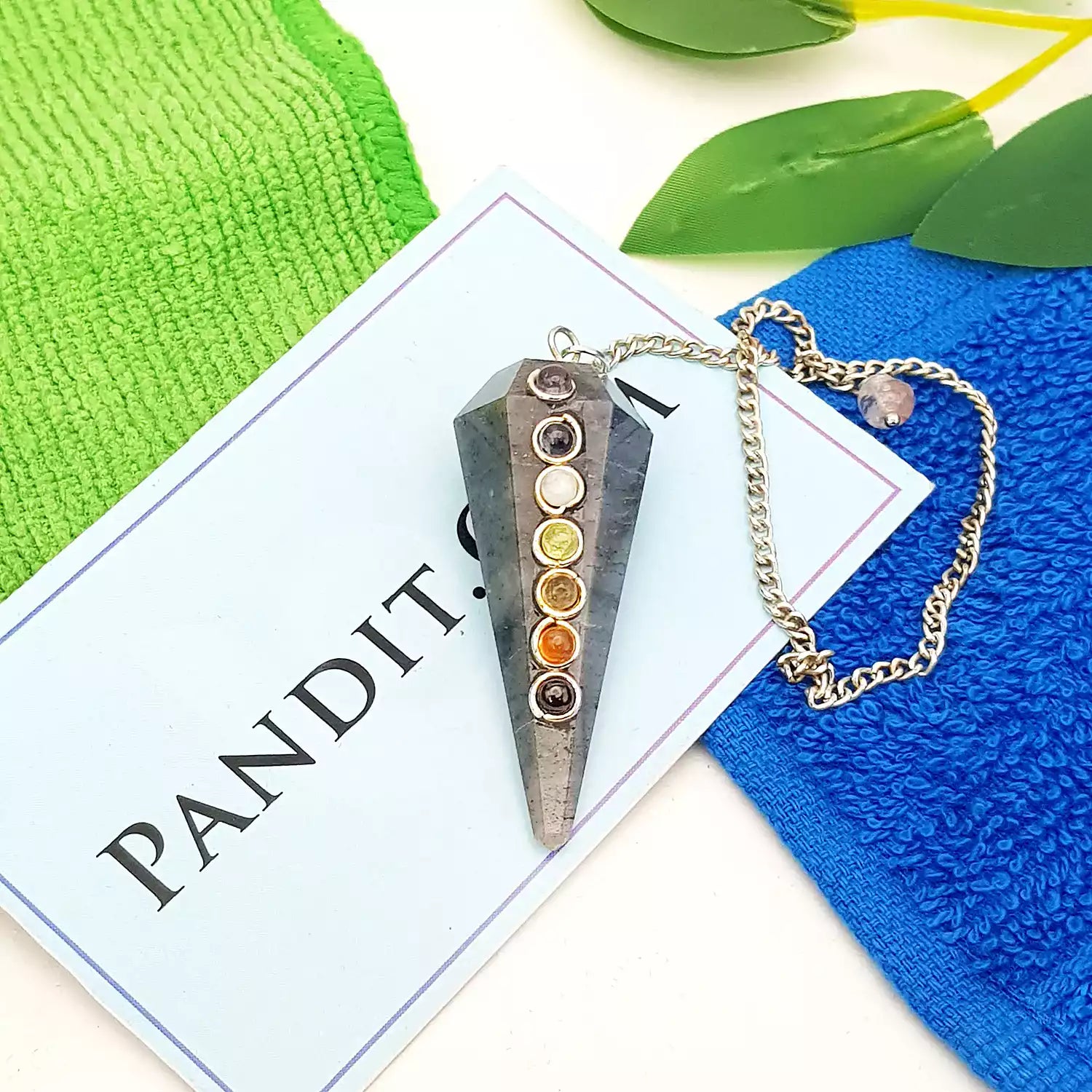 Blue Aventurine 7 Chakra Dowsing Pendulum - To Detect Allergies