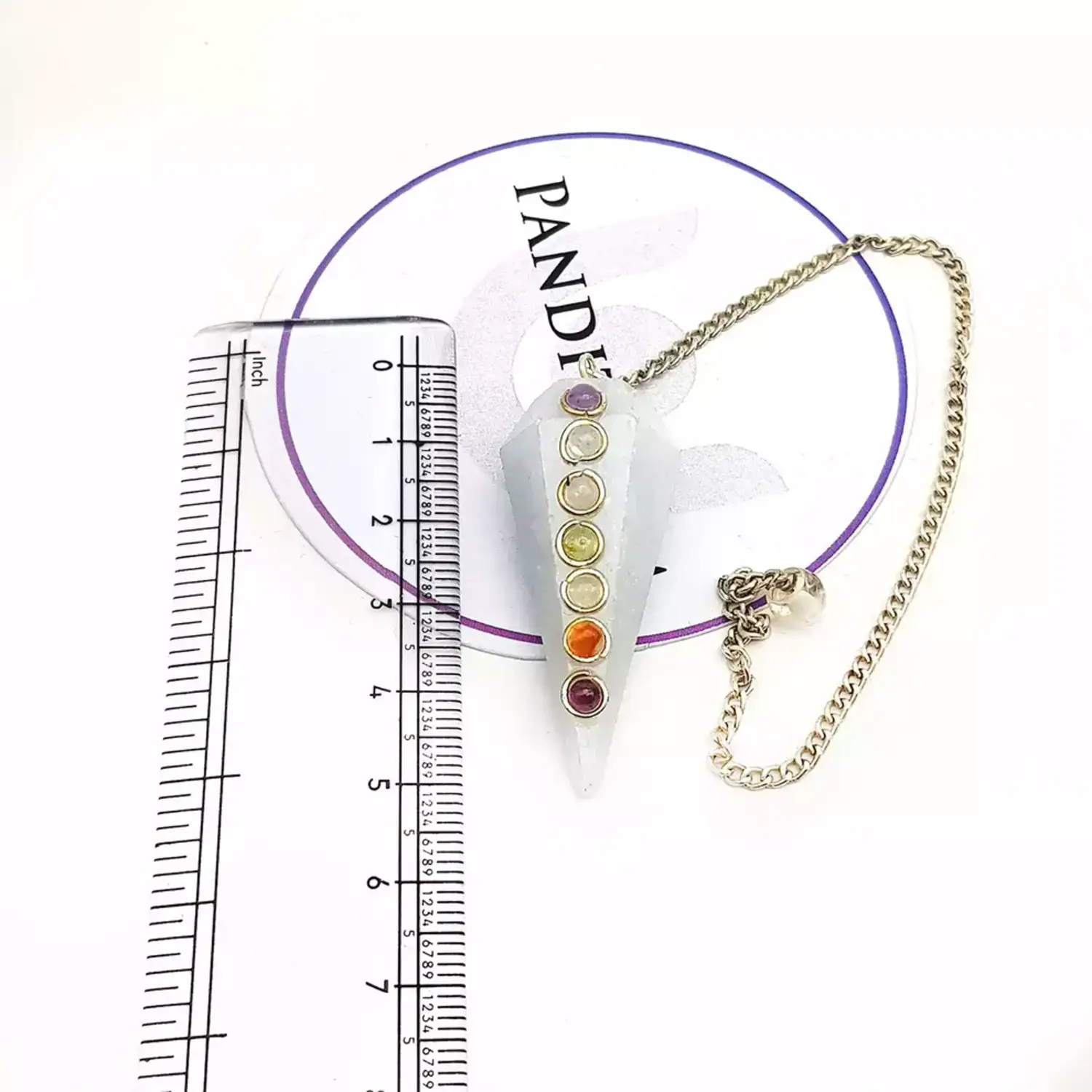 Blue Calcite 7 Chakra Dowsing Pendulum