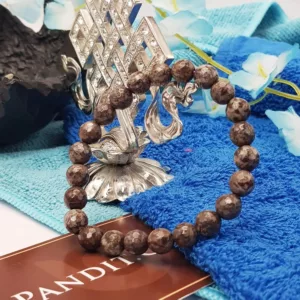 Brown Snowflake Obsidian Diamond Cut Bracelet - To Purify Aura