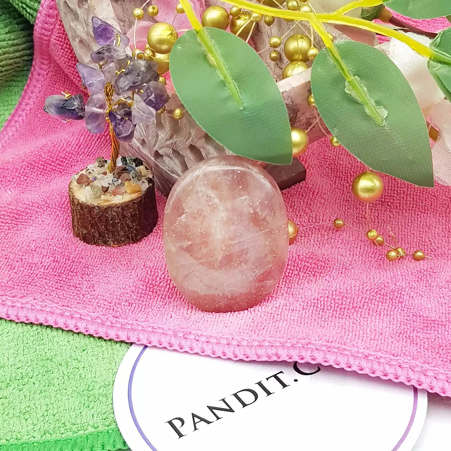 Cherry Quartz Worry Stone - To Boost Energy & Positivity