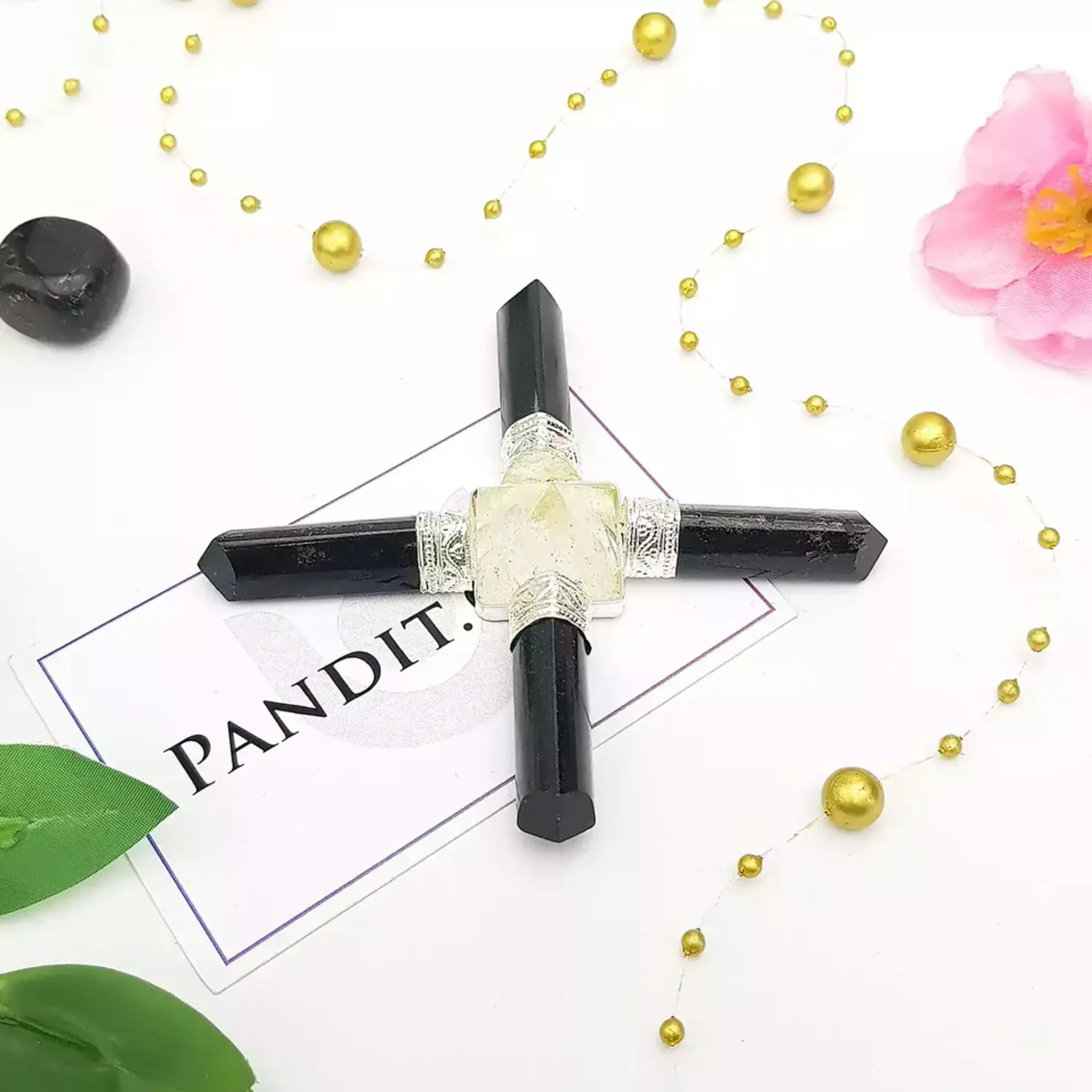 Crystal Pyramid and Black Tourmaline Pencil Energy Generator