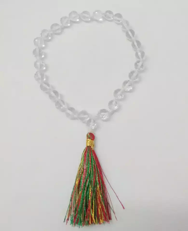 Crystal / Sphatik – Diamond Cut Jap Mala - To Attract Lakshmi