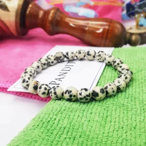 Dalmatian Jasper Diamond Cut Bracelet - To Stop Overthinking