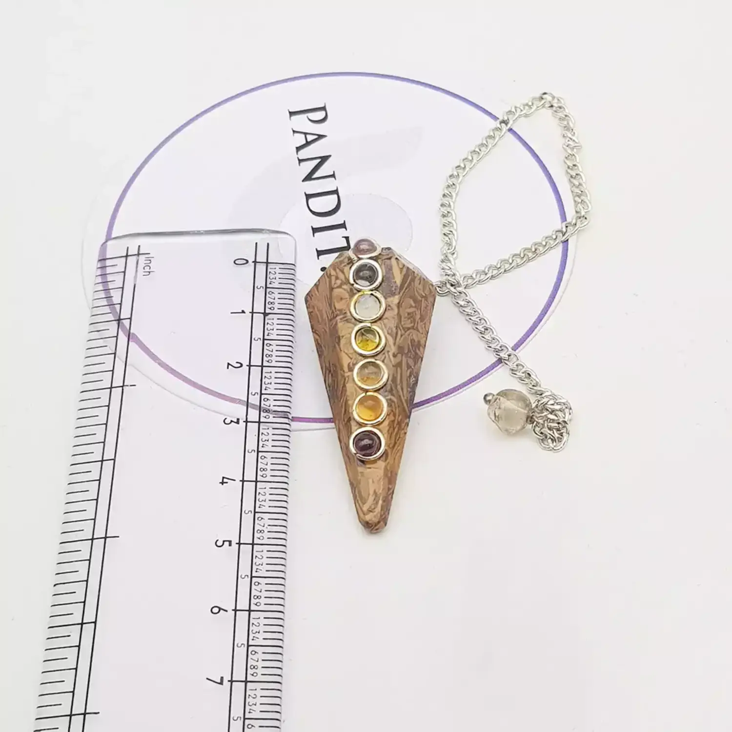 Elephant Jasper 7 Chakra Dowsing Pendulum