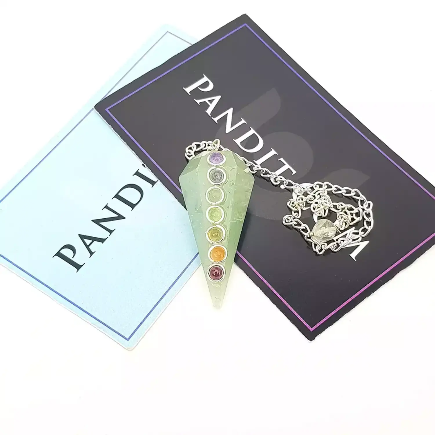 Green Aventurine 7 Chakra Dowsing Pendulum