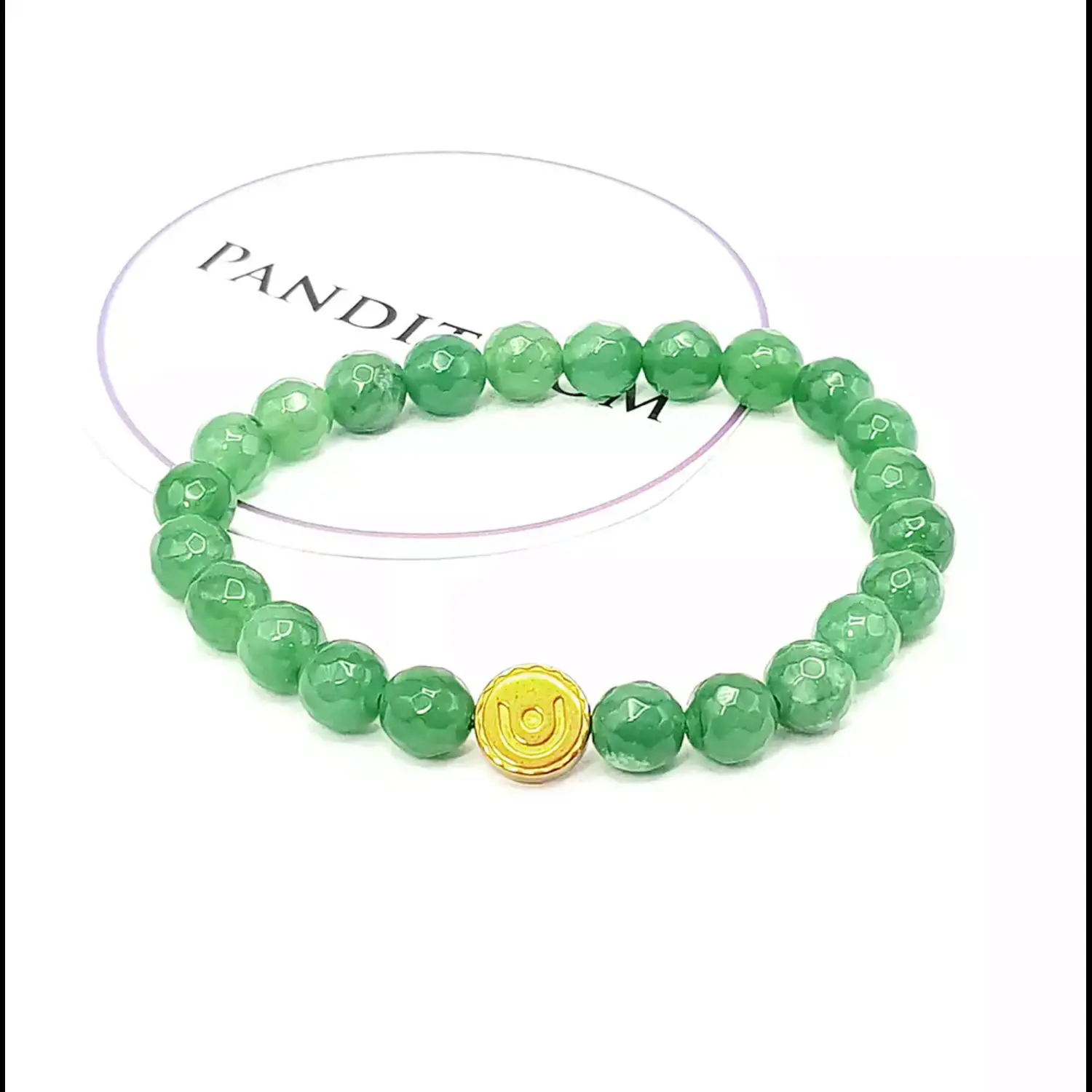 Green Aventurine Diamond Cut Bracelet