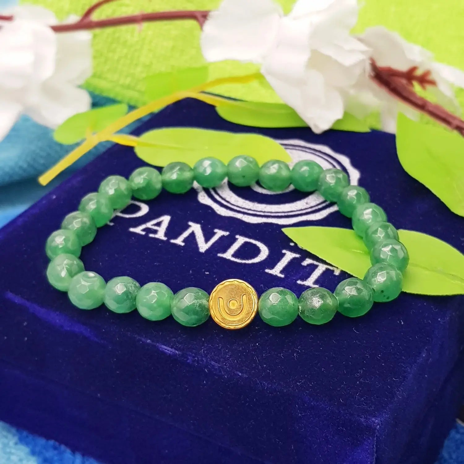 Green Aventurine Diamond Cut Bracelet - To Sharpens The Brain