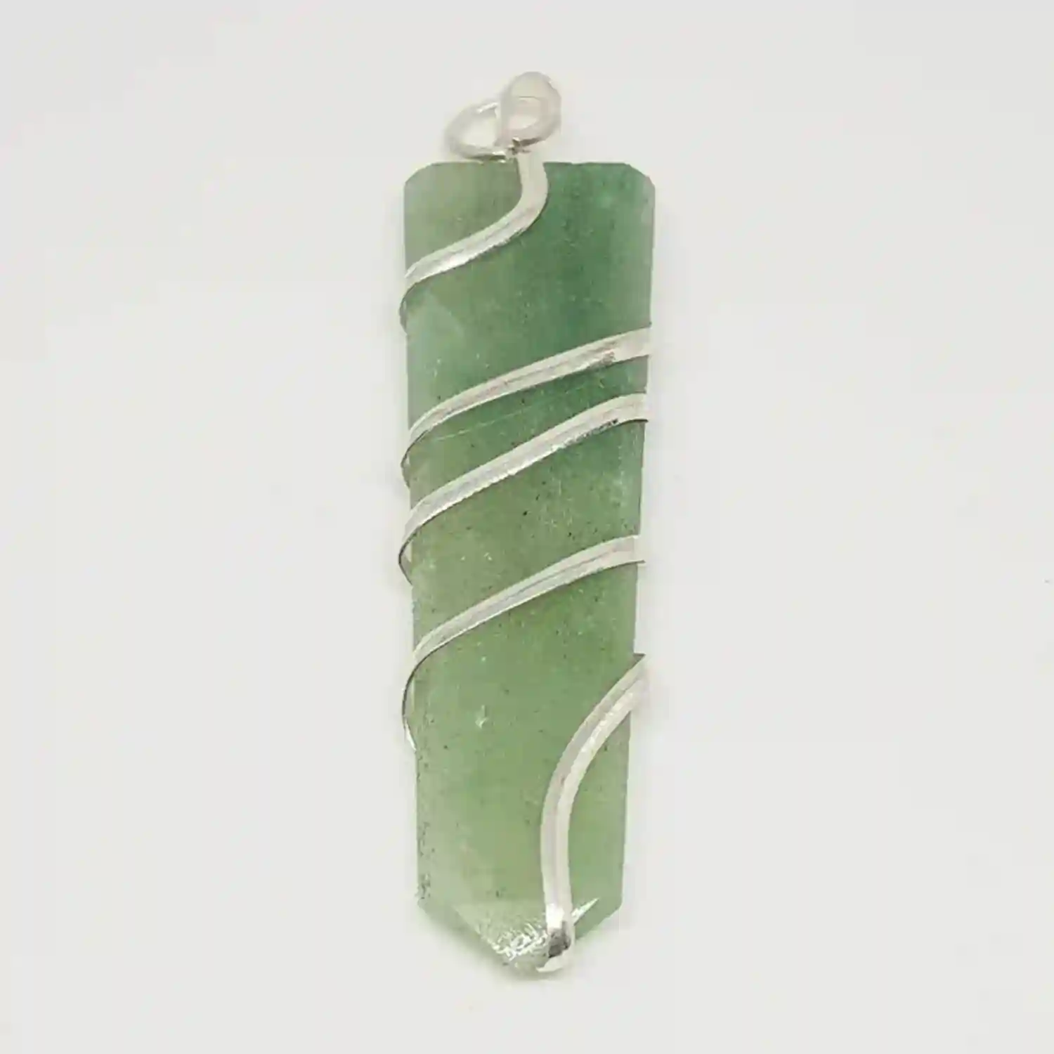 Green Aventurine Spiral Pencil Pendant