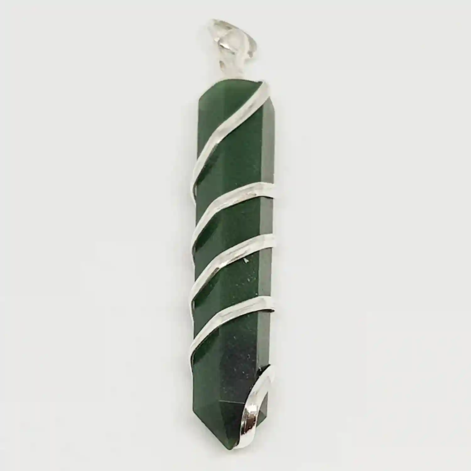 Green Aventurine Spiral Pencil Pendant