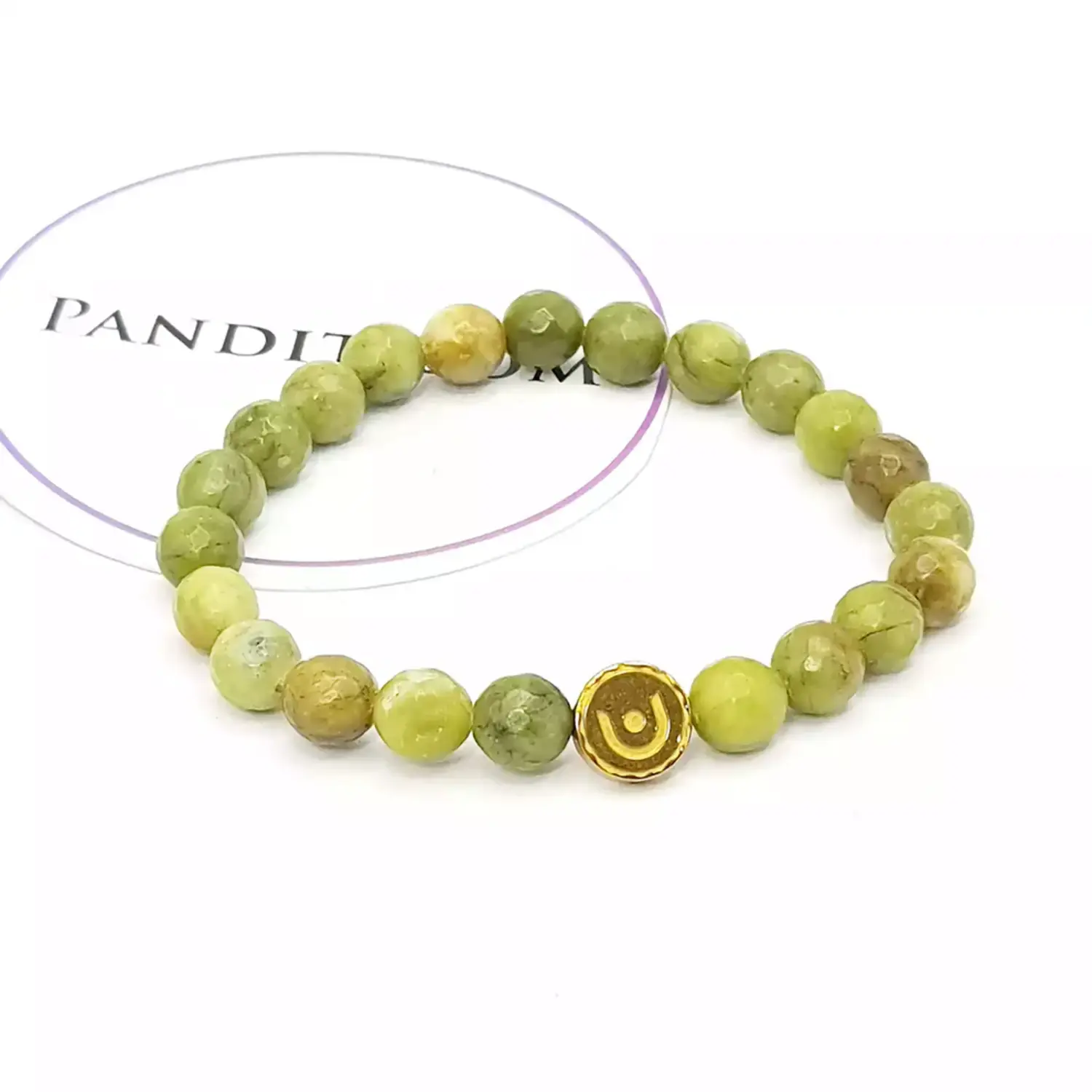 Green Jade Diamond Cut Bracelet