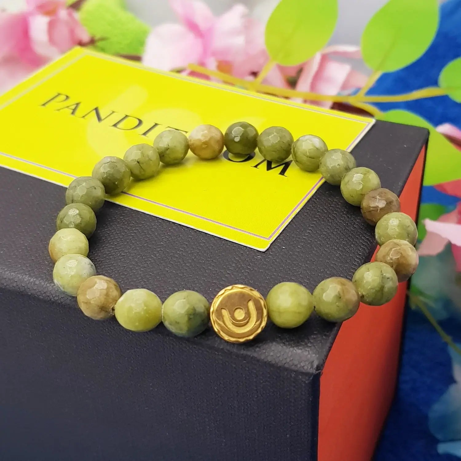 Green Jade Diamond Cut Bracelet - For Academic Success
