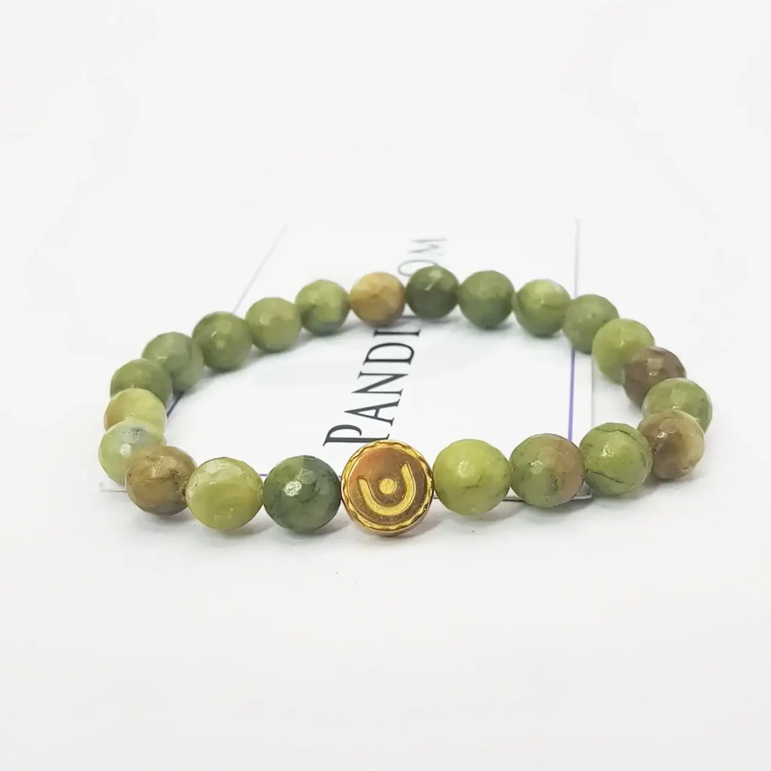 Green Jade Diamond Cut Bracelet