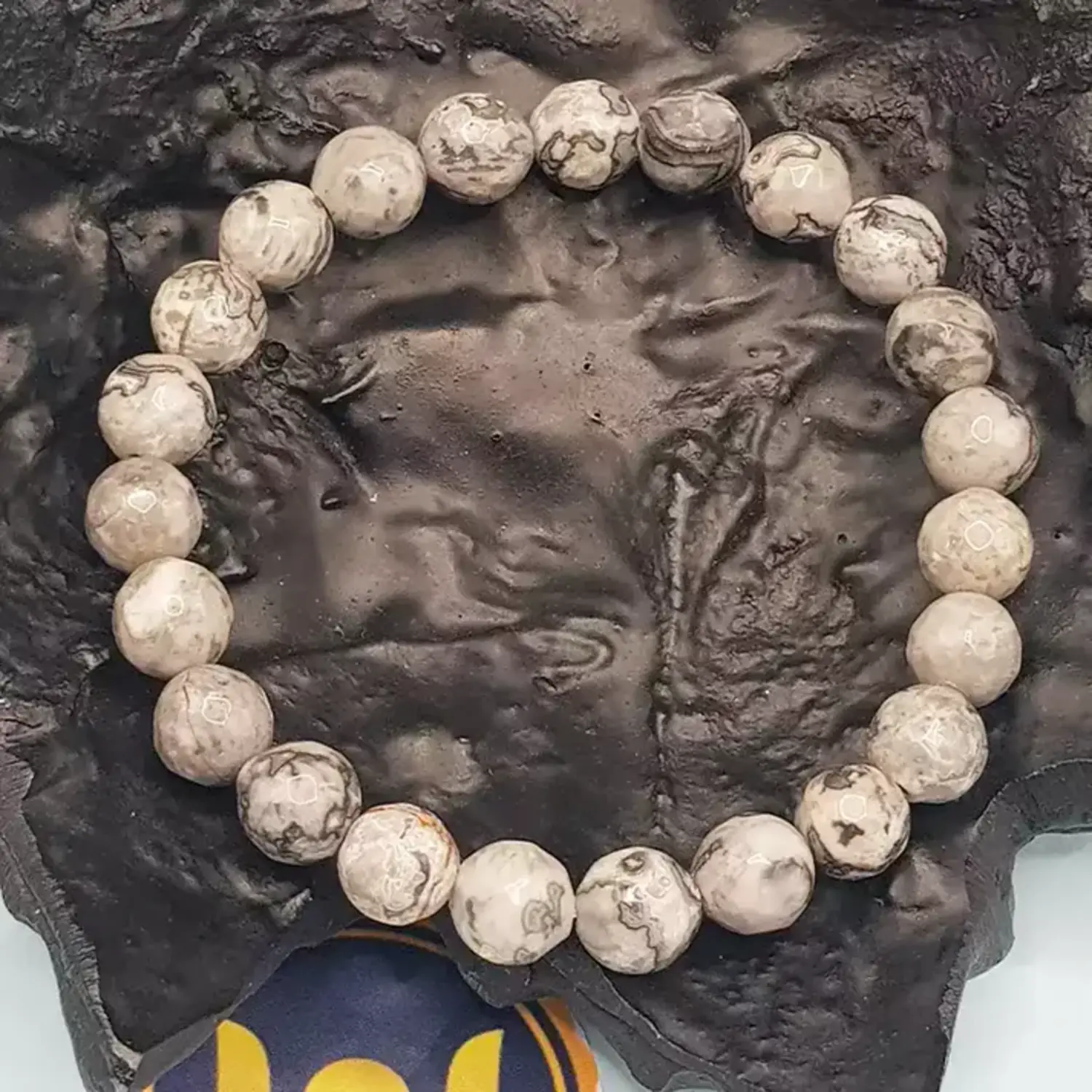 Grey Jasper Diamond Cut Bracelet