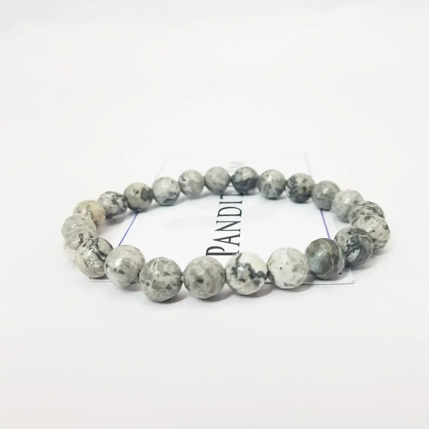 Grey Jasper Diamond Cut Bracelet