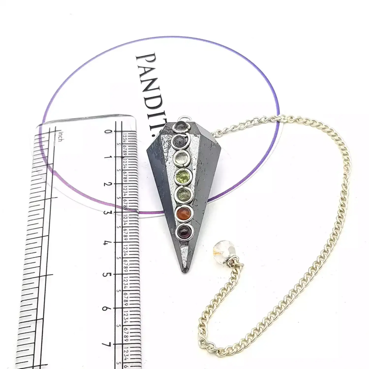 Hematite 7 Chakra Dowsing Pendulum