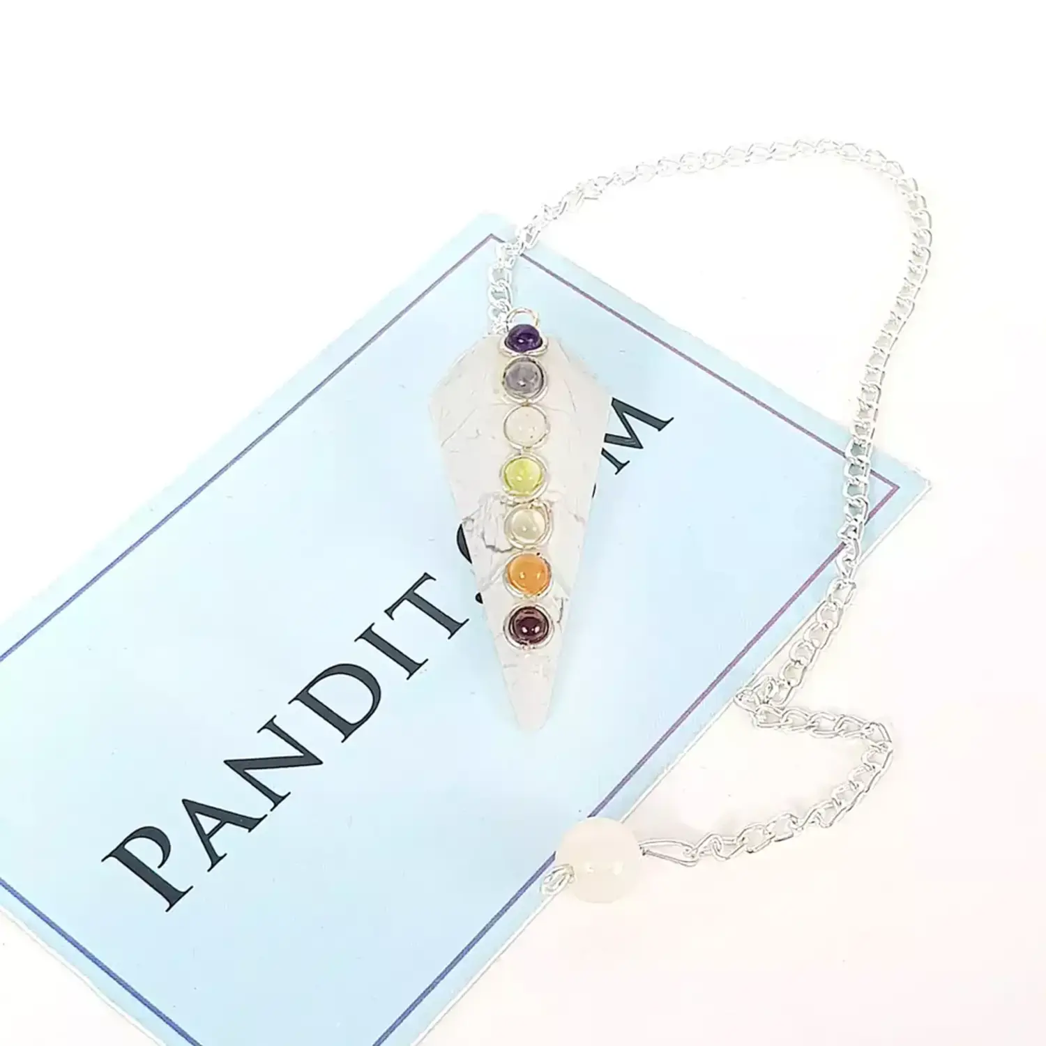 Howlite 7 Chakra Dowsing Pendulum