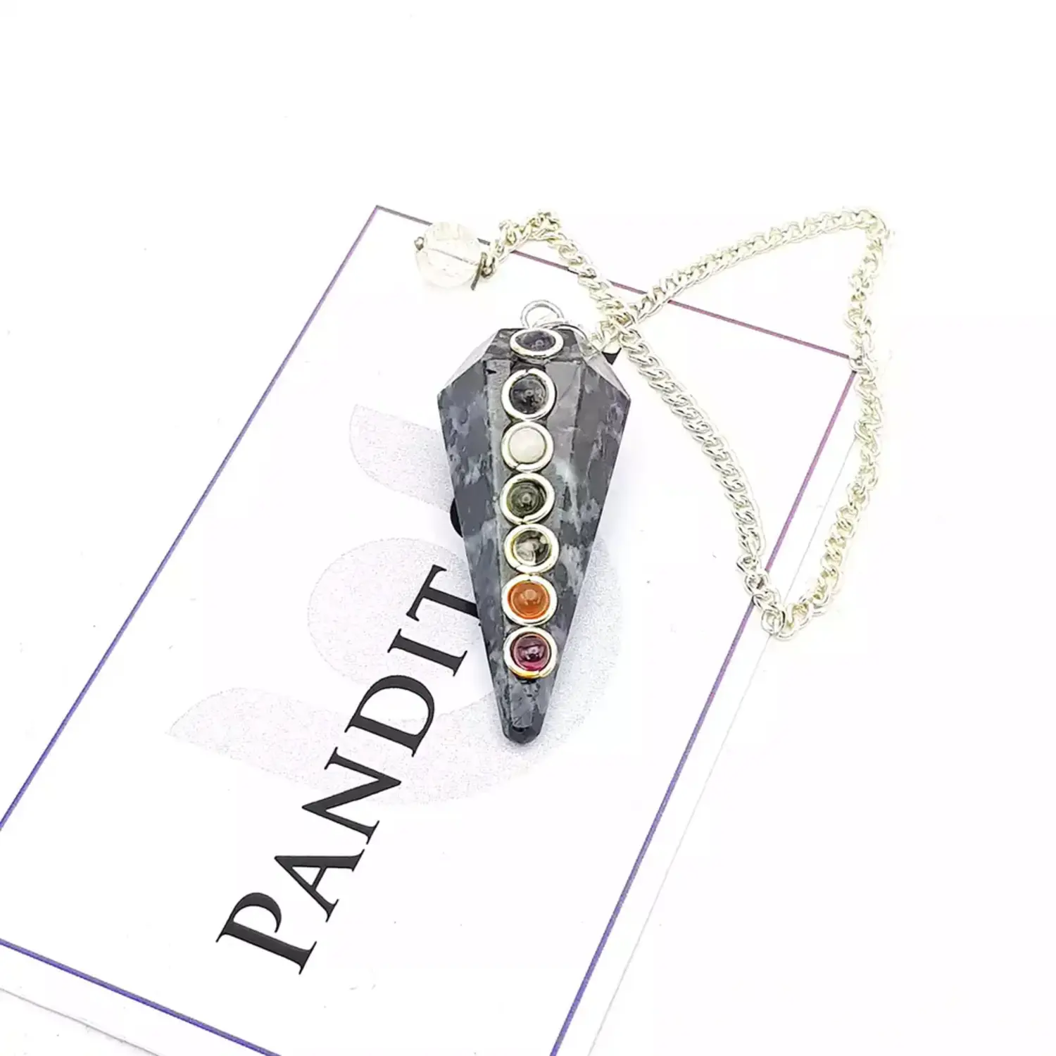 Indigo Gabbro 7 Chakra Dowsing Pendulum