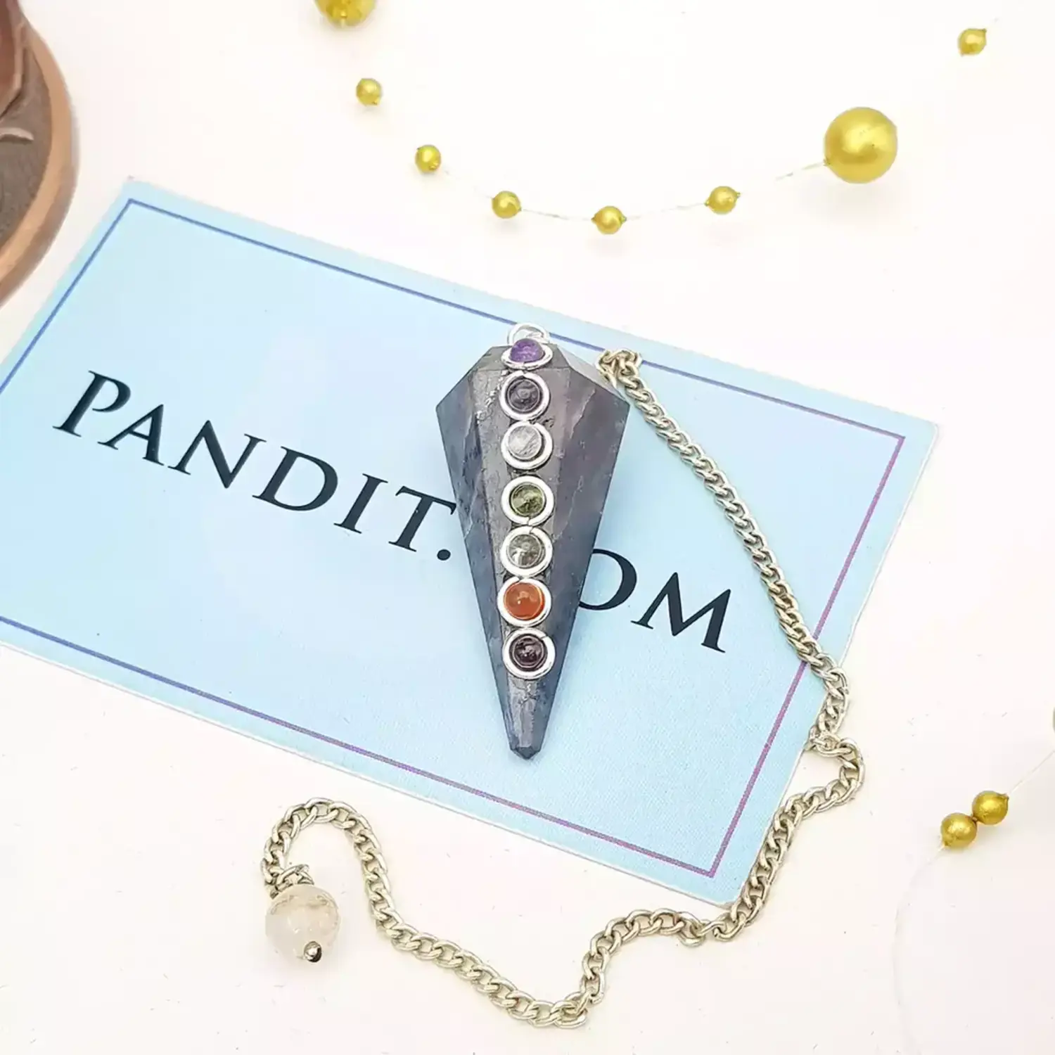 Iolite 7 Chakra Dowsing Pendulum