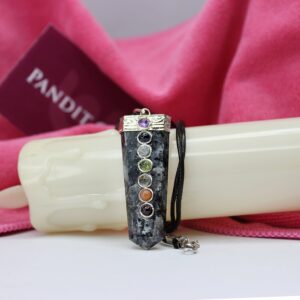 Larvikite 7 Chakra Pencil Pendant