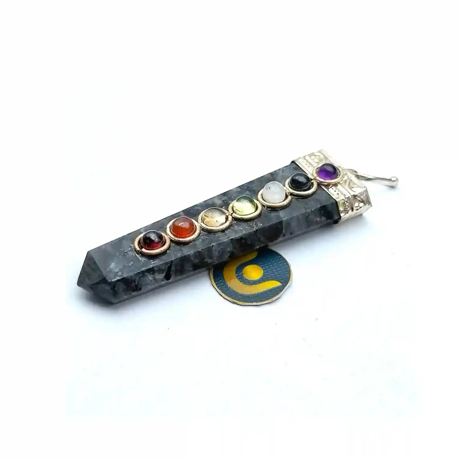 Larvikite 7 Chakra Pencil Pendant