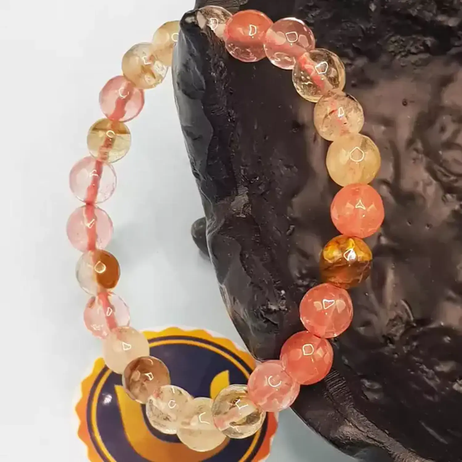 Multi Cherry Quartz Diamond Cut Bracelet