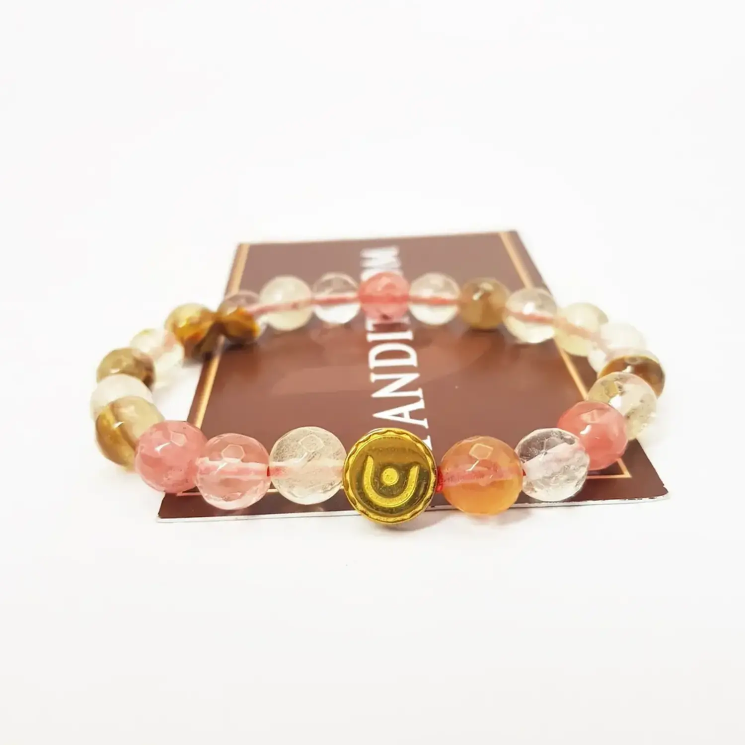 Multi Cherry Quartz Diamond Cut Bracelet