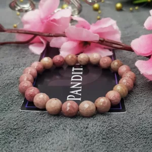 Pink Rhodonite Diamond Cut Bracelet - To Improve Personality