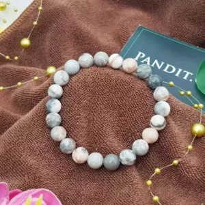 Pink Zebra Jasper Bracelet - To Lessen Struggle & Remove Delays