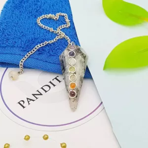 Rainbow Moonstone 7 Chakra Dowsing Pendulum - To Balance energy