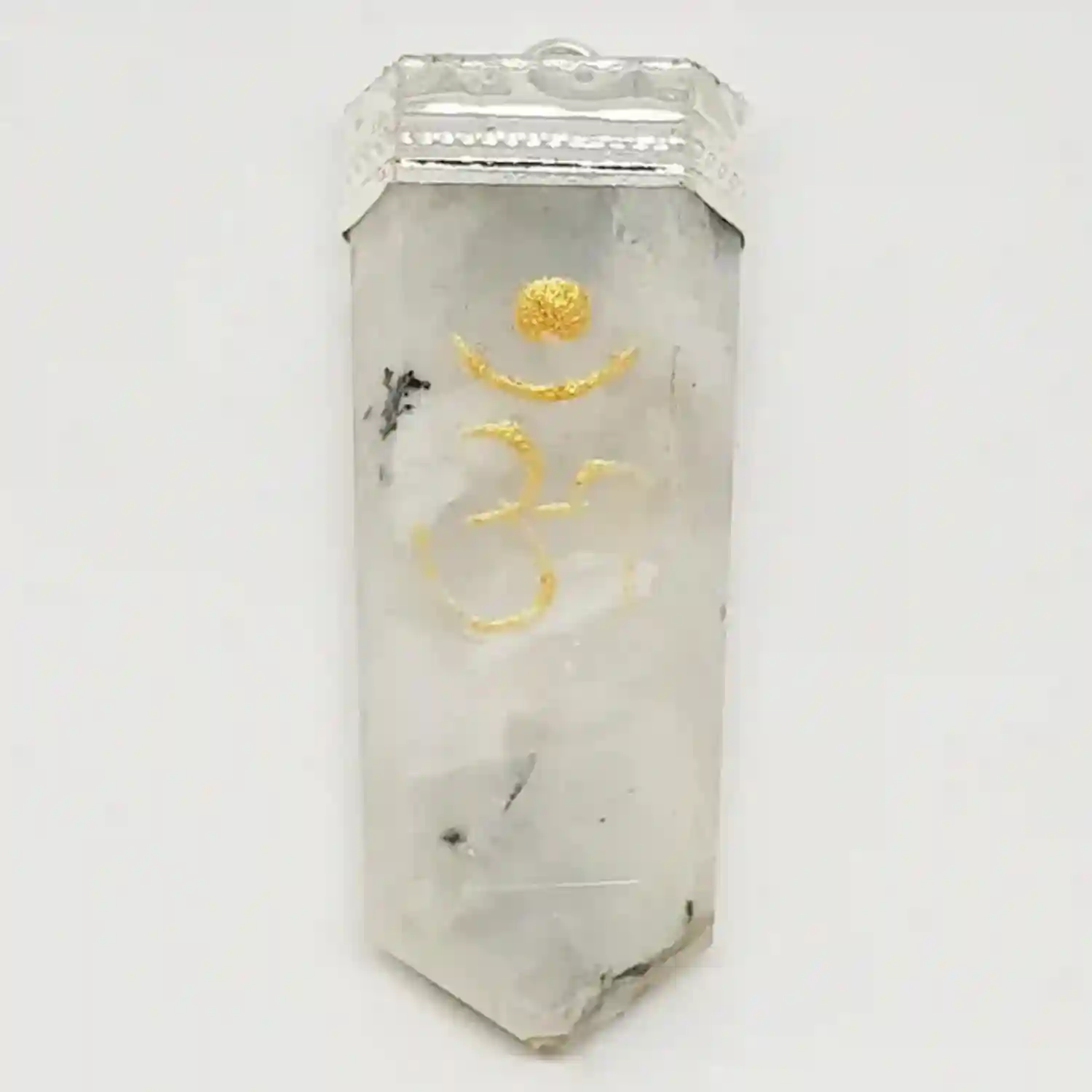 Rainbow Moonstone Om Pencil Pendant