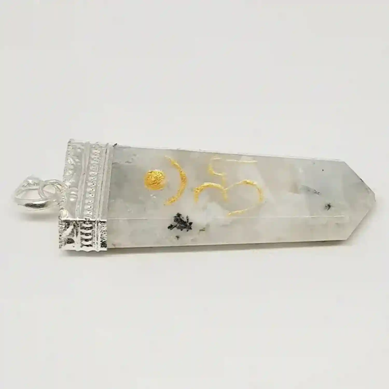 Rainbow Moonstone Om Pencil Pendant