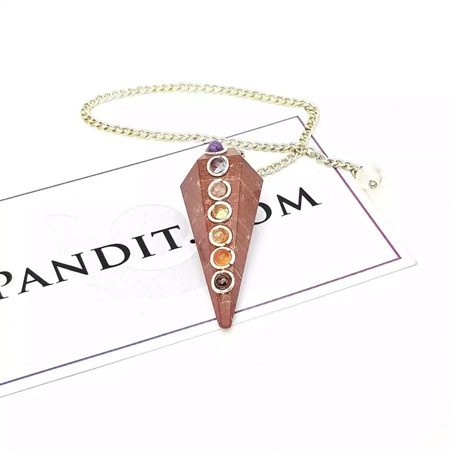 Red Jasper 7 Chakra Dowsing Pendulum