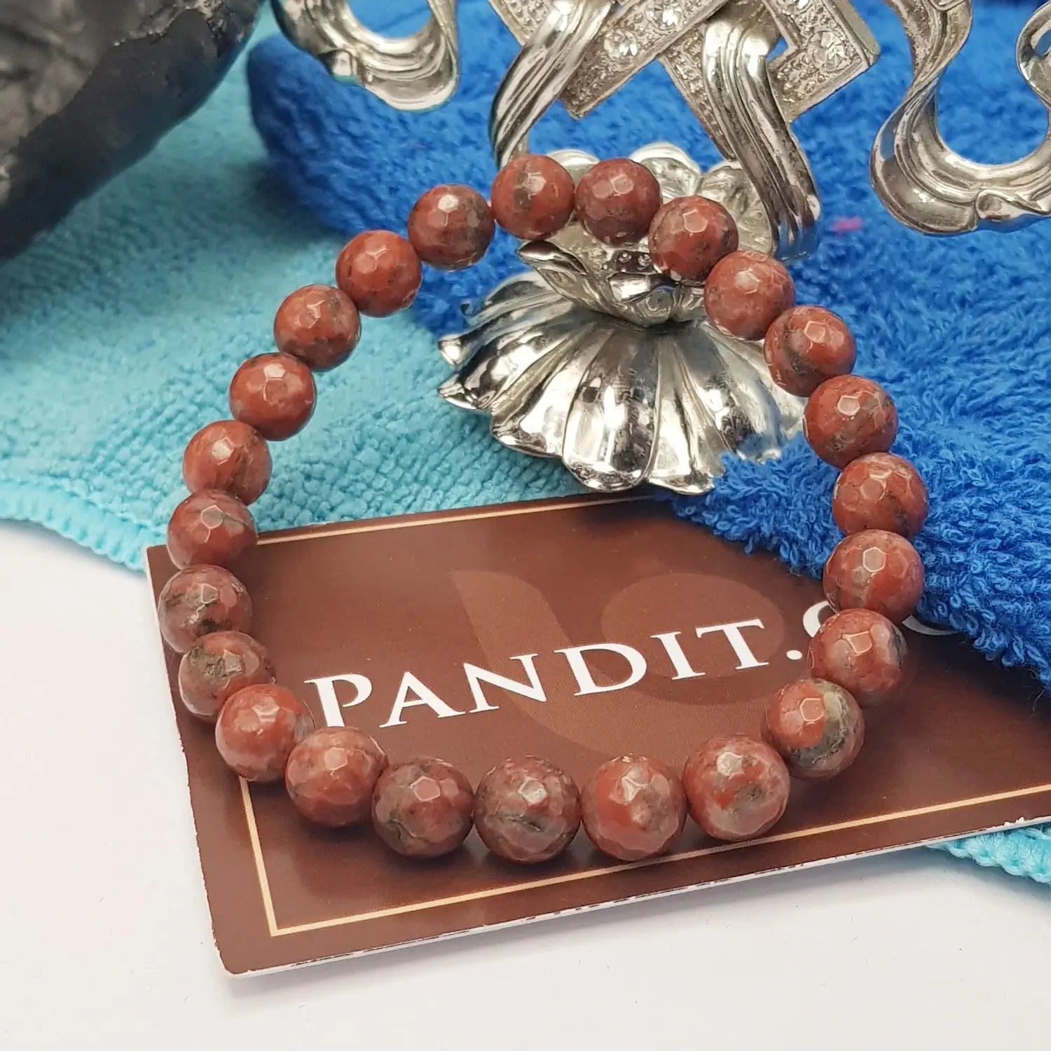 Red Jasper Diamond Cut Bracelet - To Control Emotion & Senses