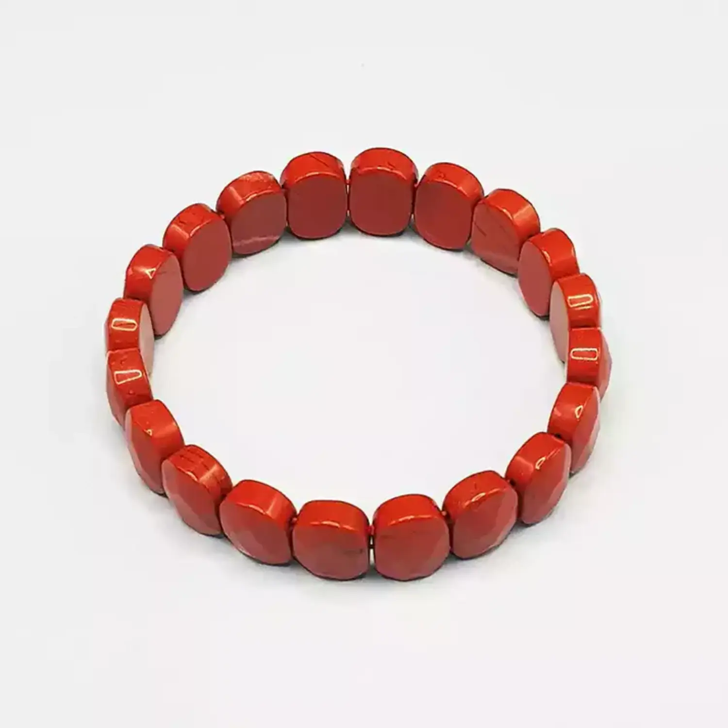 Red Jasper Oval Faceted Bracelet
