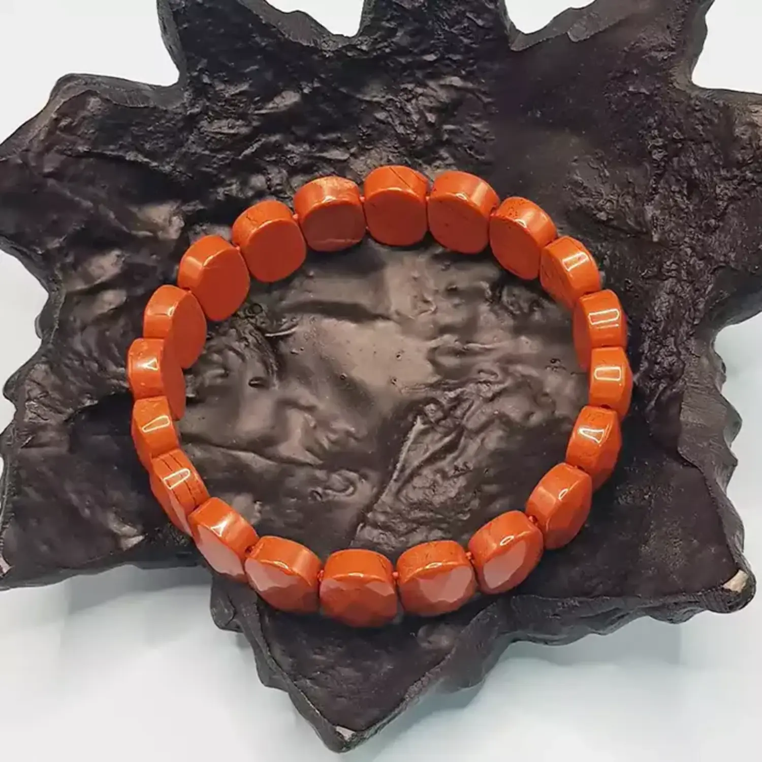 Red Jasper Oval Faceted Bracelet