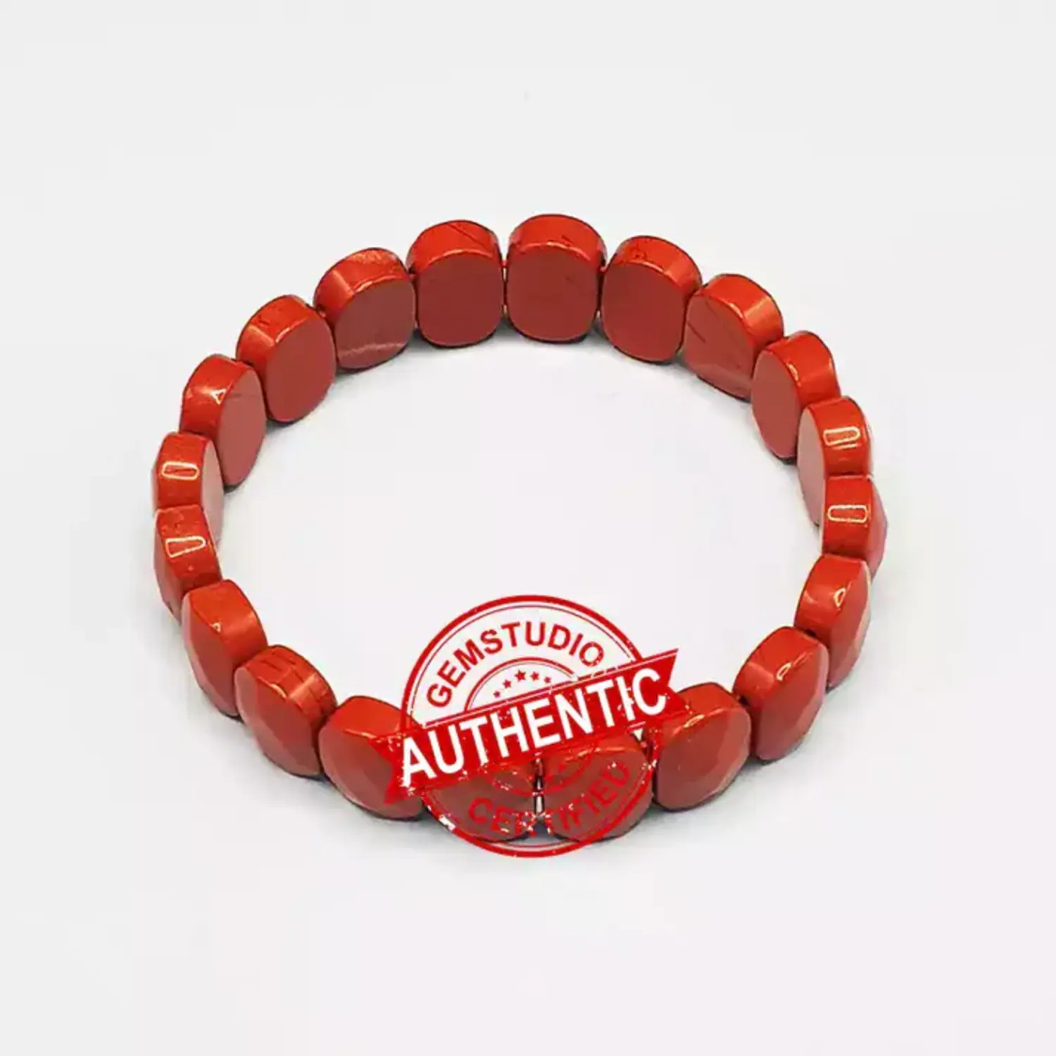 Red Jasper Oval Faceted Bracelet